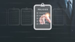 man checking the steps through a virtual online document with a list of checkboxes