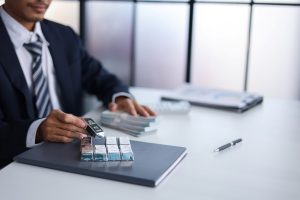 Silver bars on table. Businessman invest in trading silver, calculating profit price of buying and selling silver in the market