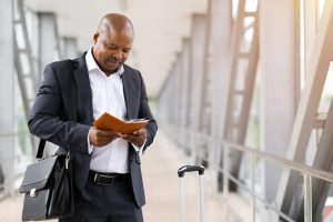 Business Traveler Preparing for Next Flight